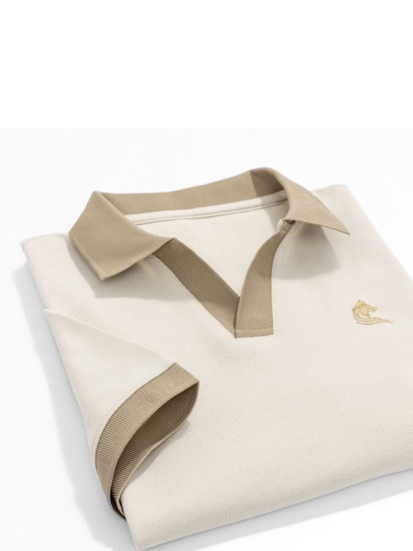 Áo Polo Nam Màu rêu Phối Cổ Màu xanh đen